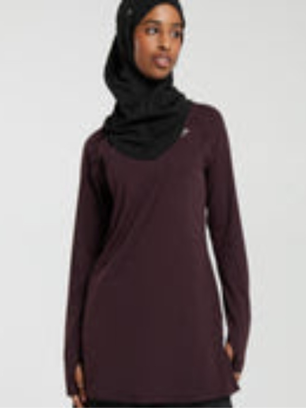 Gymshark Long Sleeve Tunic Dress in Plum